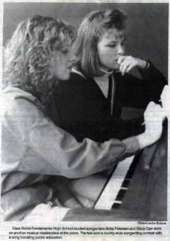Britta & Stacy at the piano