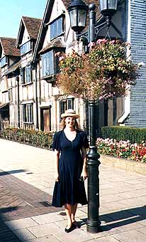 Britta with Lightpost at Shakespeare's Birthplace